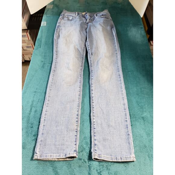 Levis 505 Jeans Size 4 Womens Blue Stretch Pants Denim Ladies Mid Rise Straight - Picture 1 of 16